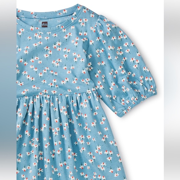 Tea Collection - Flowy Tiered Midi Dress - Mexican Hat Floral in Blue - Picture 5 of 12